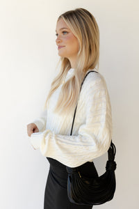 mode, andrea cableknit crop sweater