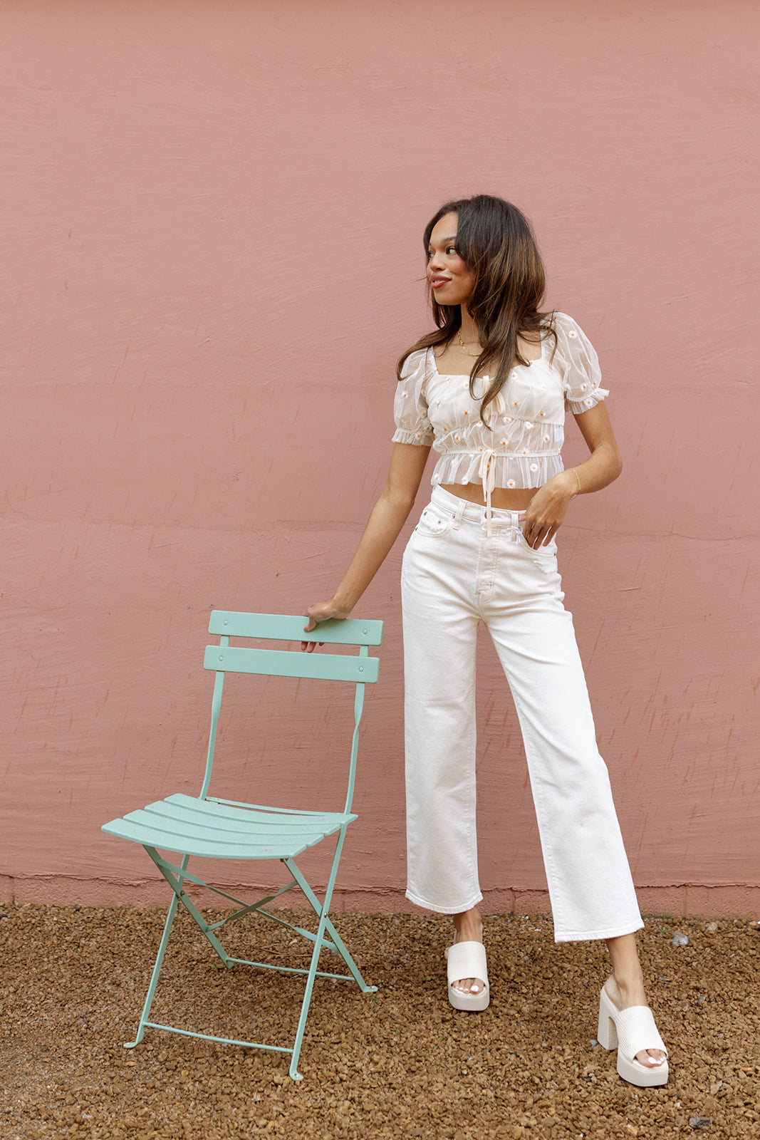 mode, brielle ruched crop top