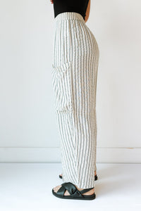 mode, linen cargo pant