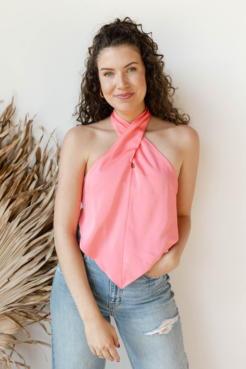 mode, that girl satin halter top