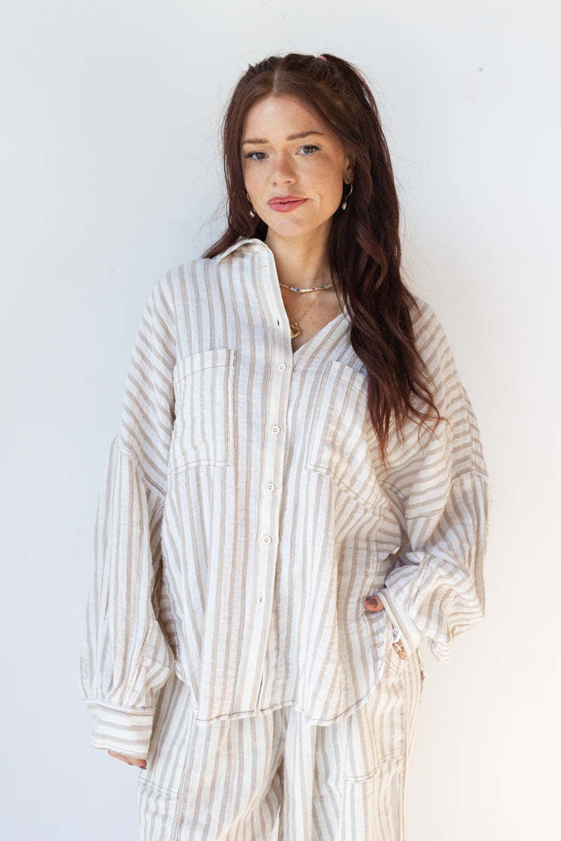 mode, amelia striped top