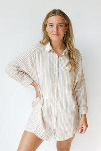mode, emilia button down top