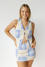 mode, carmine crochet tie vest