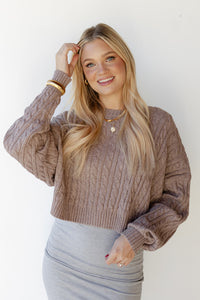 mode, andrea cableknit crop sweater