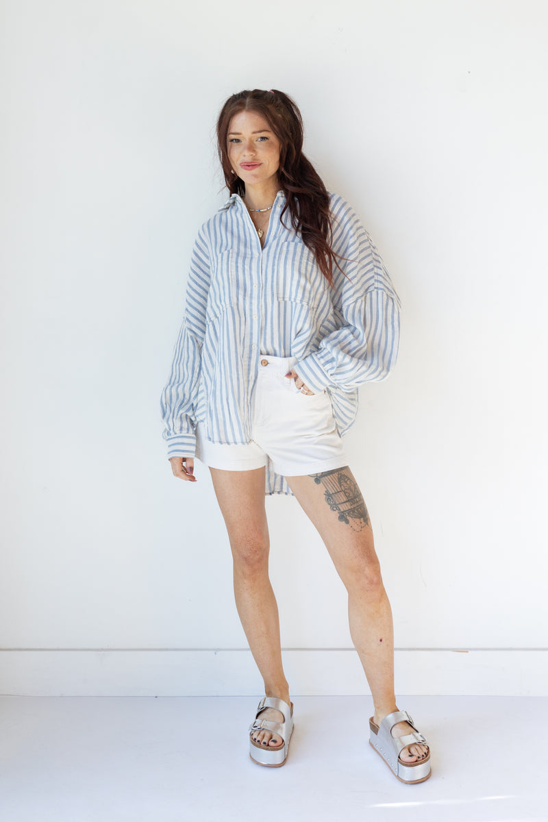 mode, amelia striped top