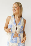 mode, carmine crochet tie vest