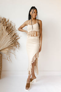 mode, come away with me tassle skirt
