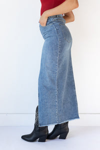 mode, jennie denim midi skirt