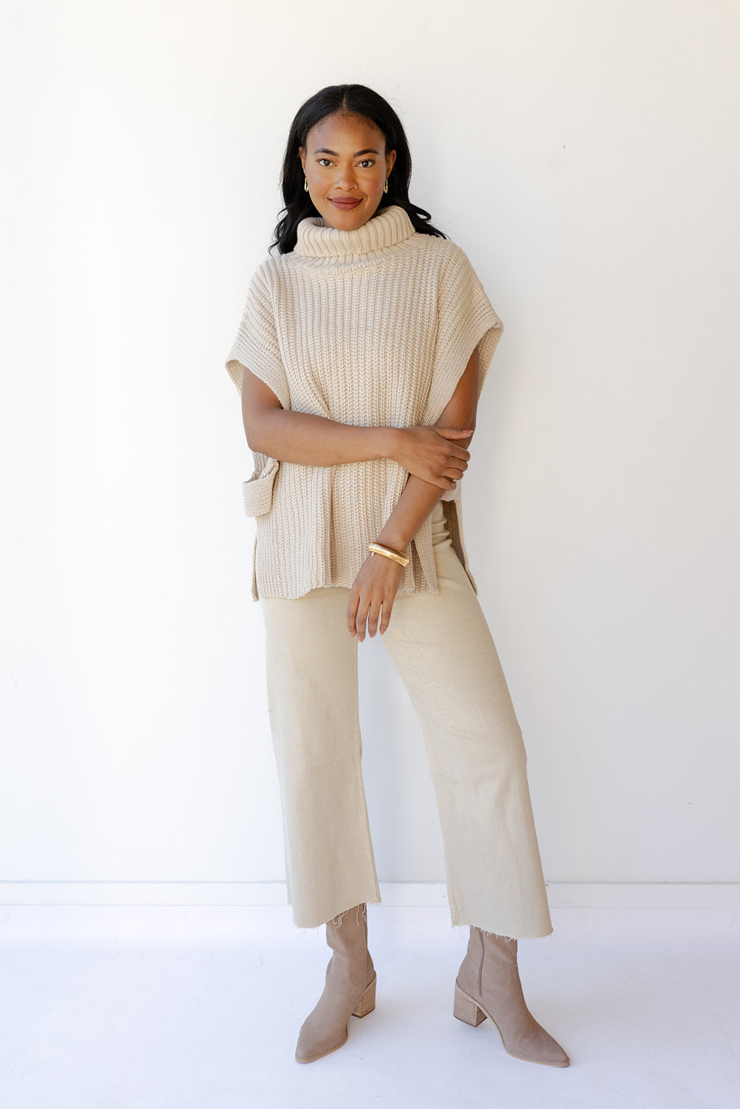 mode, theodora turtle neck vest