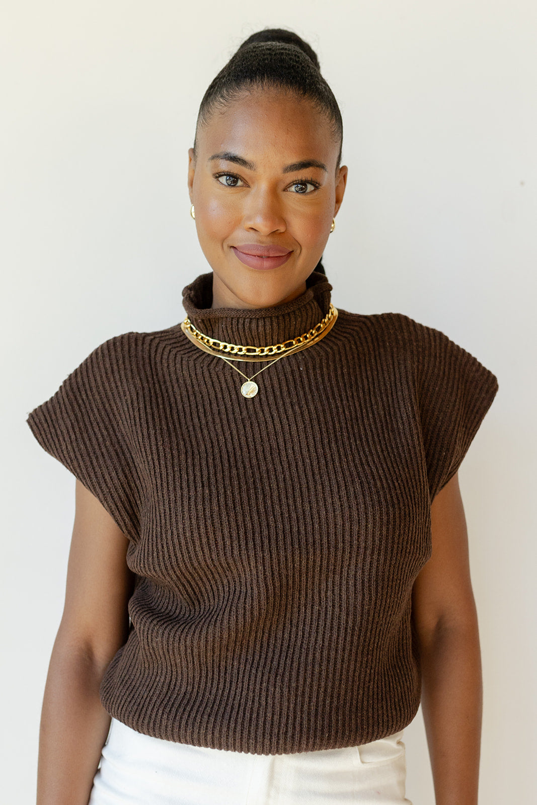 mode, simone power shoulder sweater