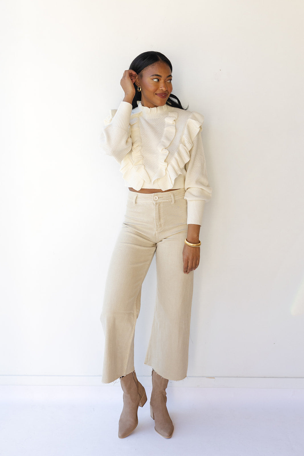mode, romina ruffle sweater