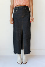 mode, mendoza denim skirt