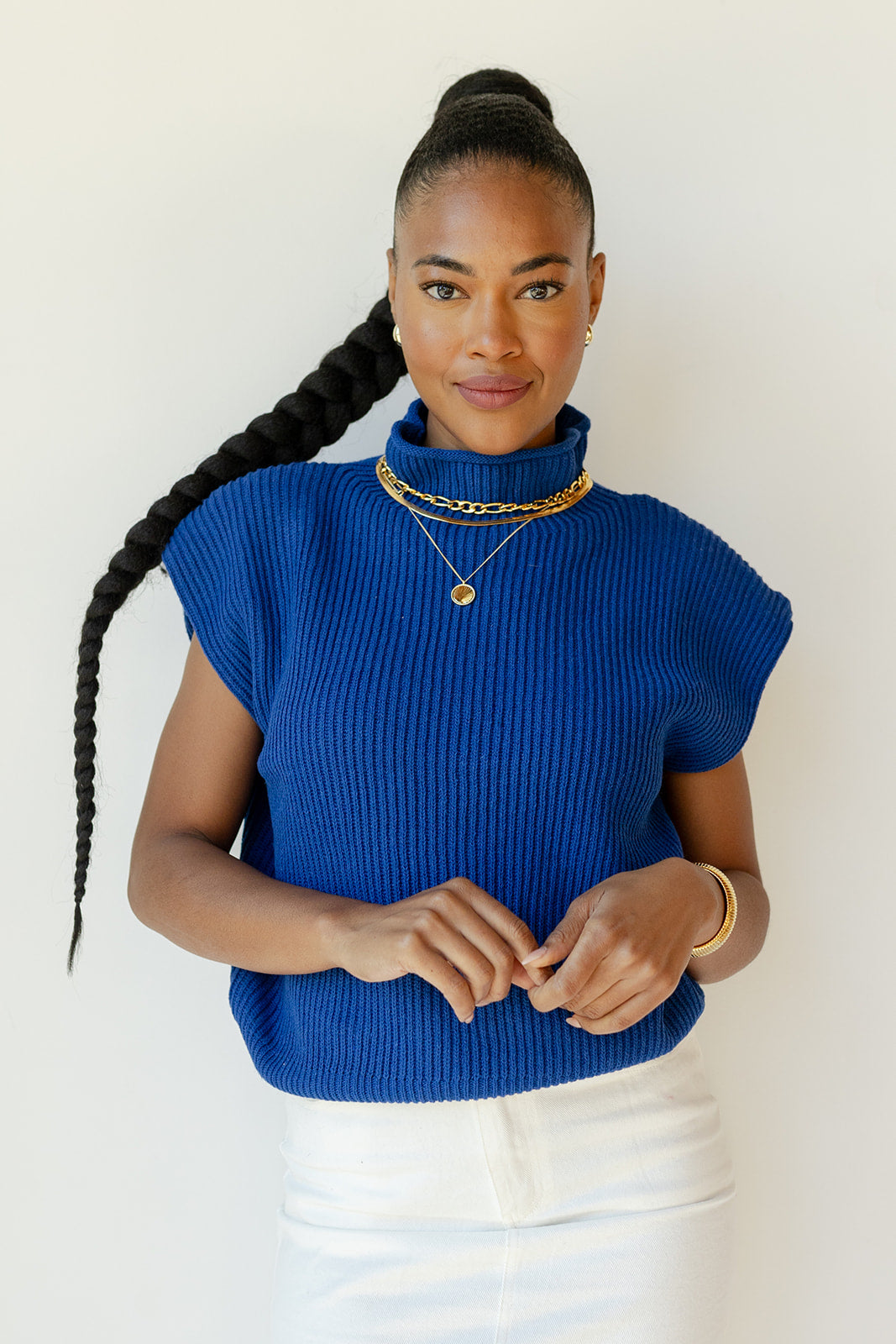 mode, simone power shoulder sweater