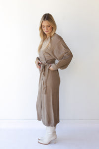 mode, rayne sweater wrap midi dress