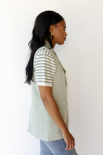 mode, saylor sleeveless blazer vest