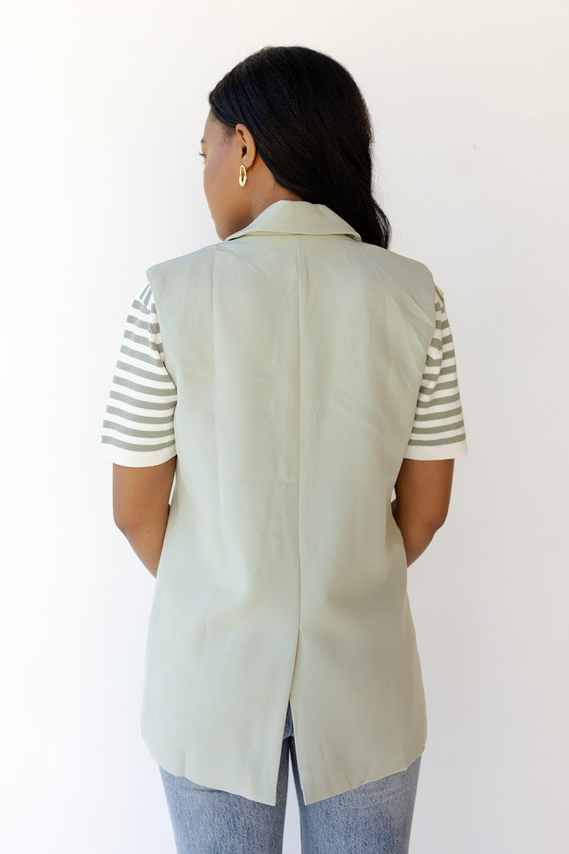 mode, saylor sleeveless blazer vest