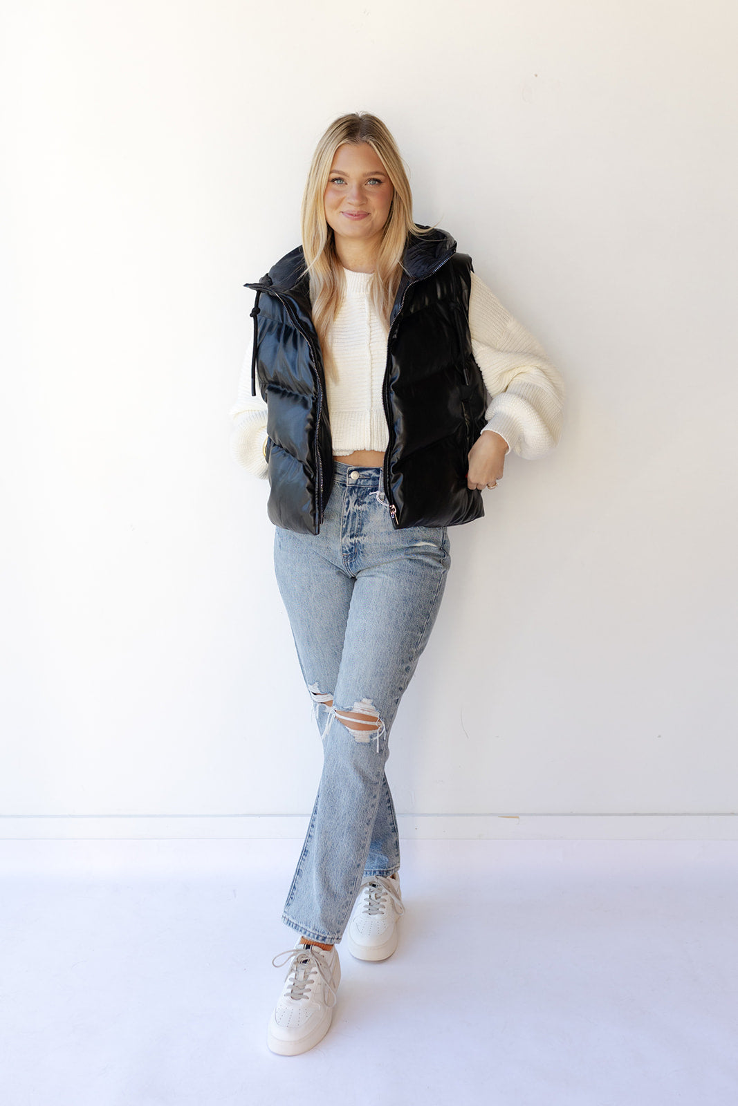 mode, zoya leather vest