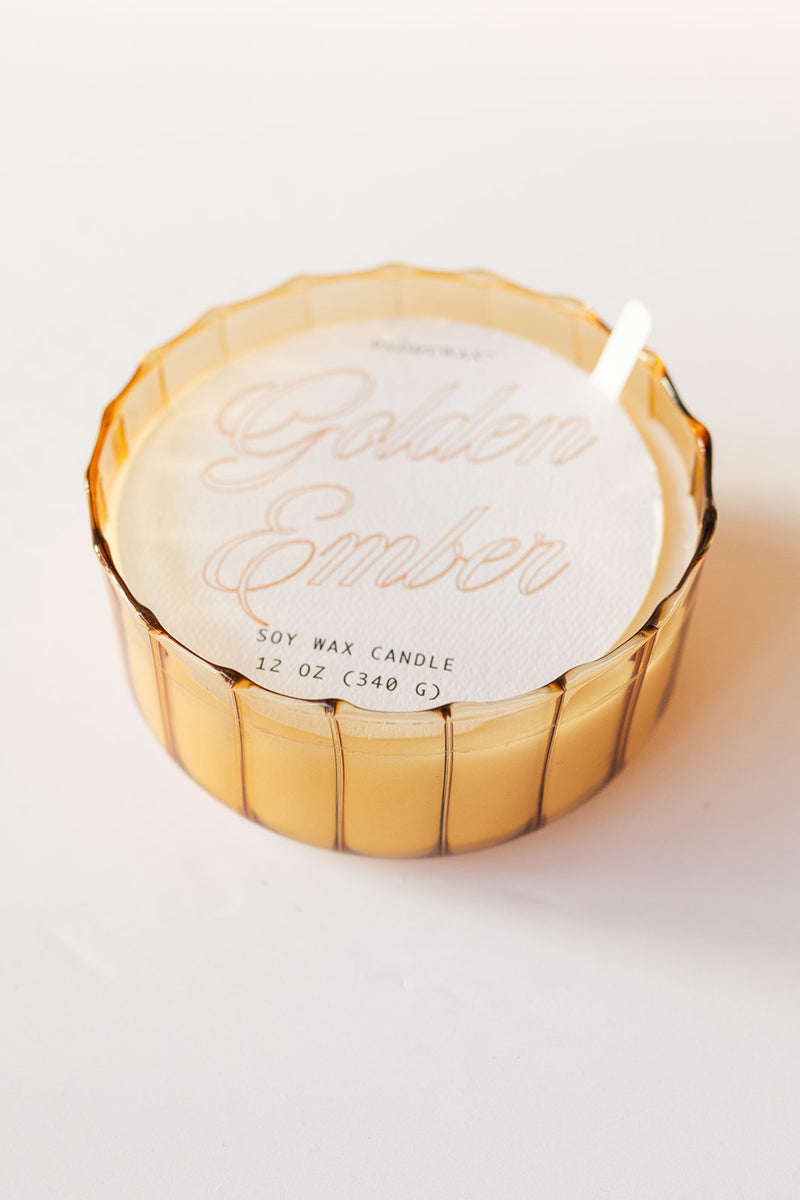 mode, 12oz ribbed glass candle