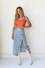 mode, quinn denim skirt