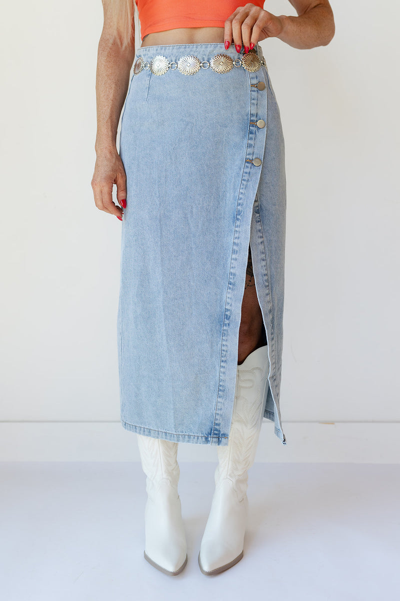 quinn denim skirt