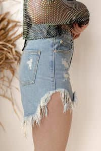 mode, taytum destroyed denim shorts