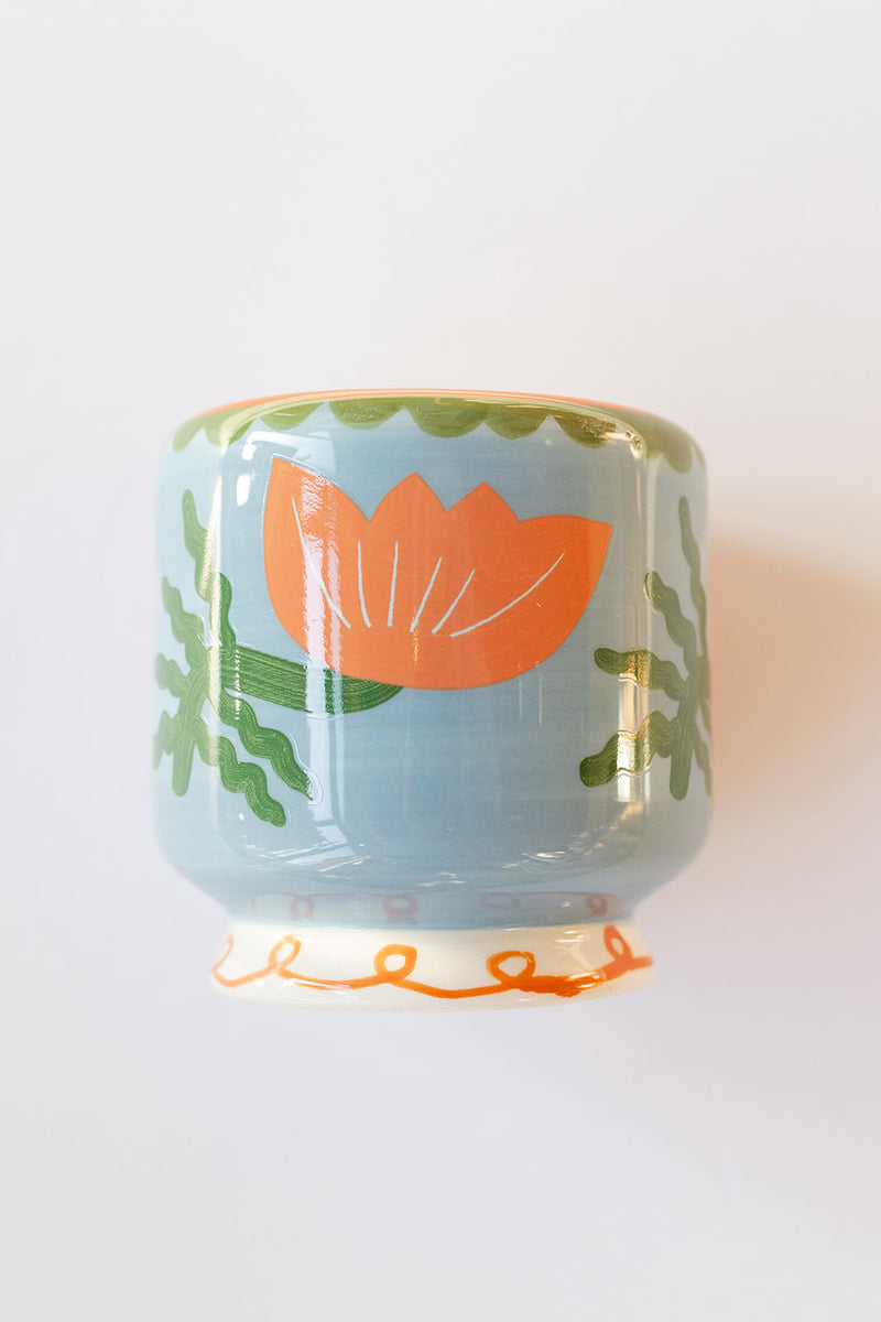 mode, hand painted candle, cactus flower