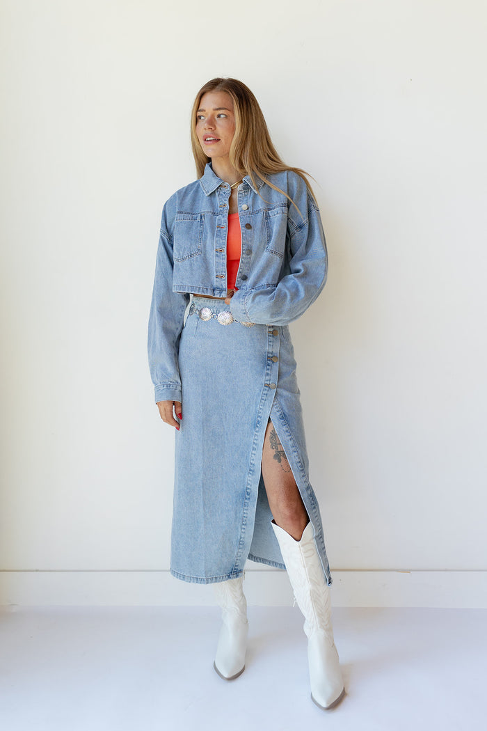 mode, quinn denim jacket