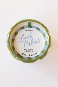 mode, hand painted candle, lush palms