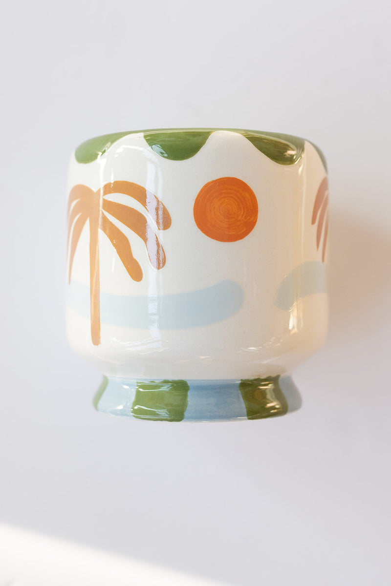 hand painted candle, lush palms
