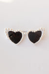 mode, heart eyes pearl sunglasses