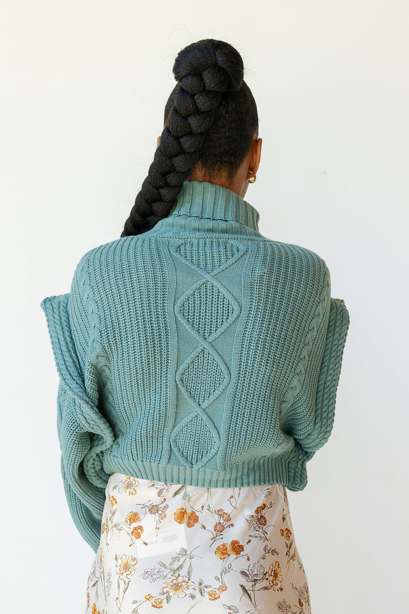 mode, holland high neck knit sweater