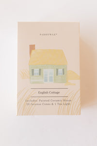mode, incense + tea light, english cottage