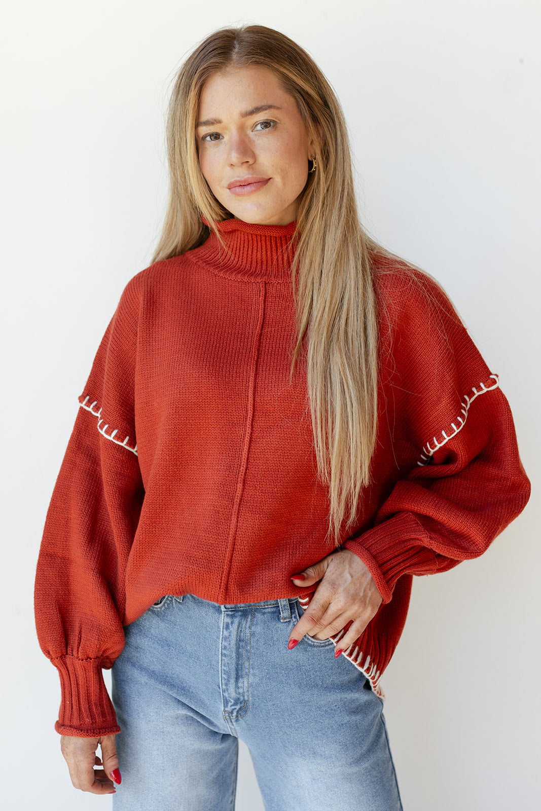 mode, cassandra mock neck sweater