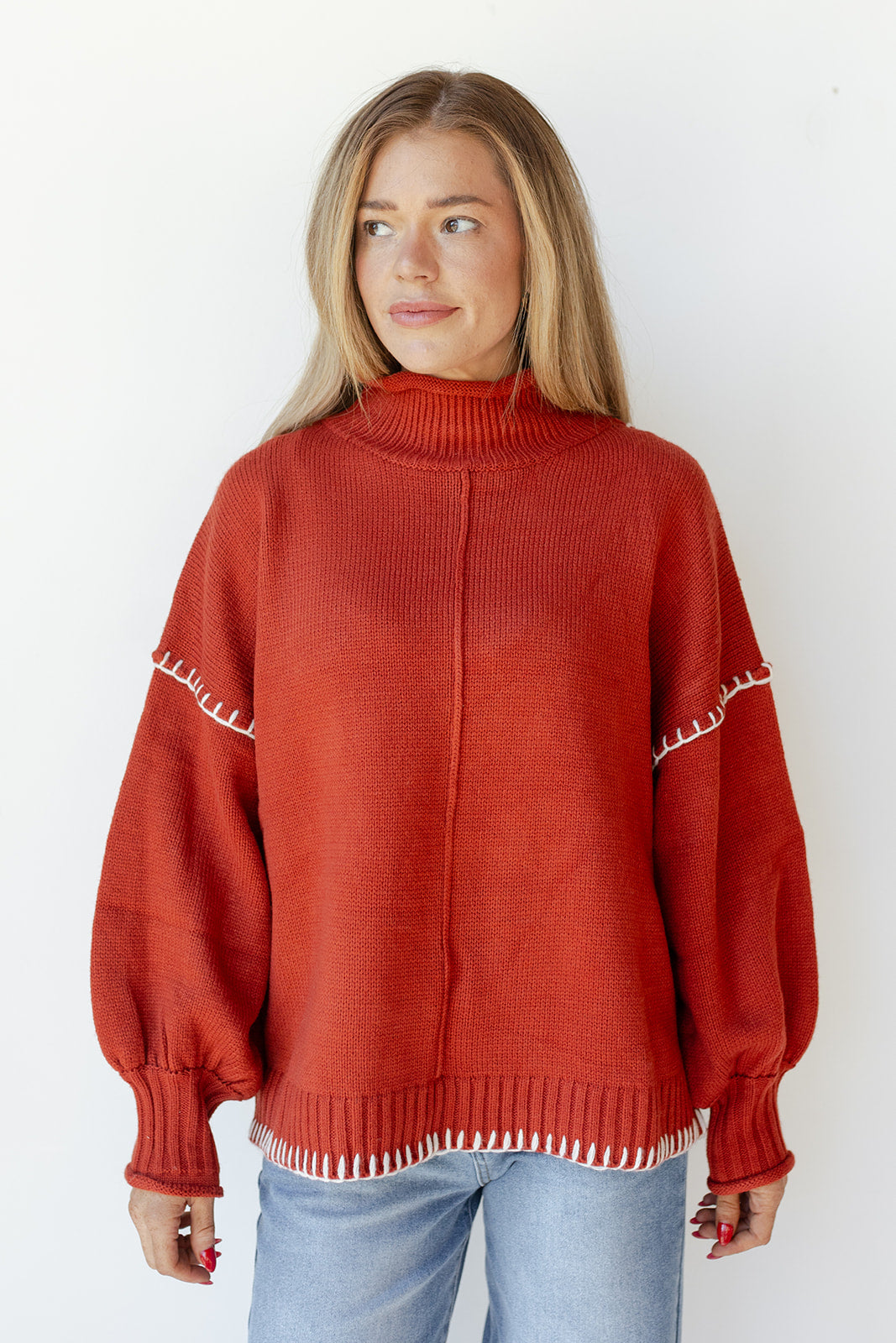 mode, cassandra mock neck sweater