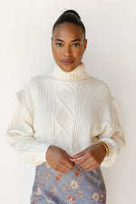 mode, holland high neck knit sweater