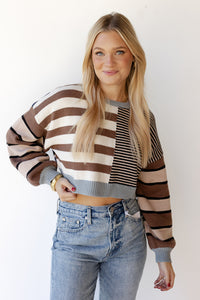mode, scout striped cropped sweater