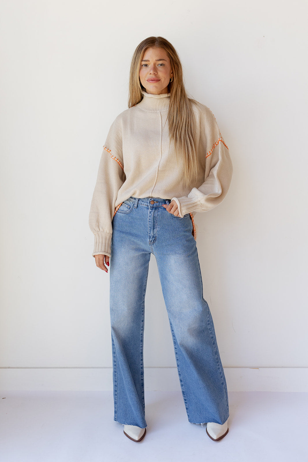 mode, cassandra mock neck sweater