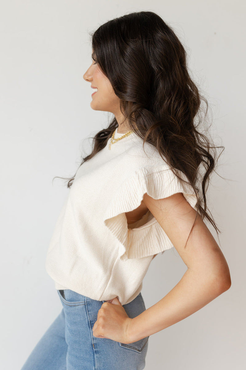 mode, melina ruffle top
