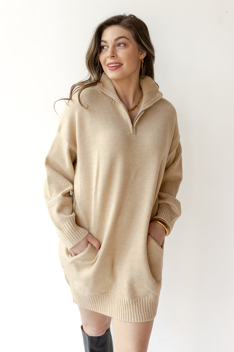 mode, hadleigh half zip sweater dress