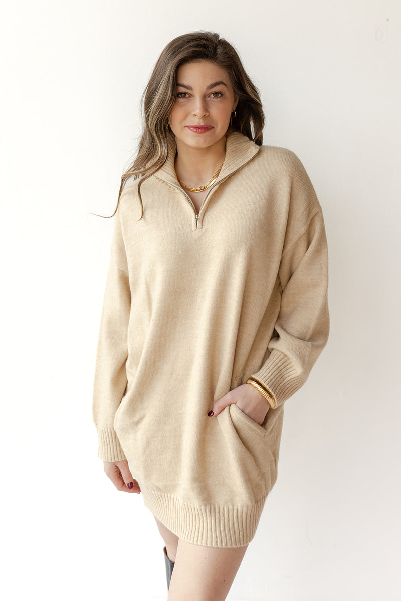 mode, hadleigh half zip sweater dress