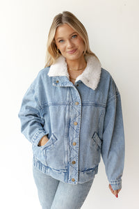 mode, maverick sherpa denim jacket