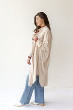 mode, long corduroy jacket