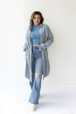 mode, long corduroy jacket