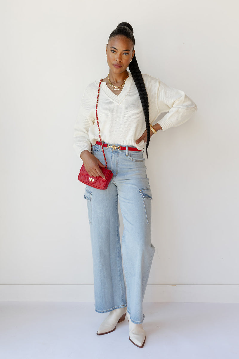 mode, nancy v-neck sweater