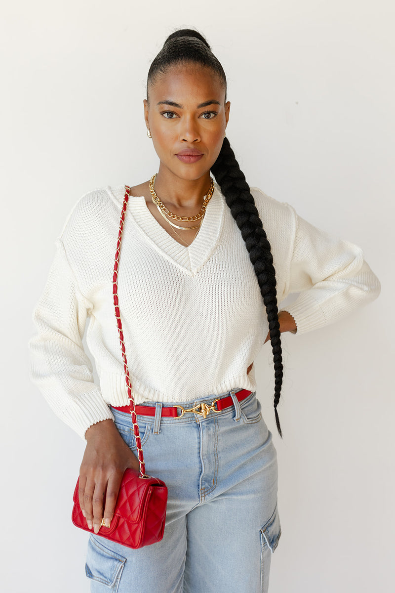 mode, nancy v-neck sweater