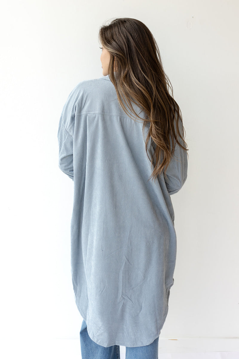mode, long corduroy jacket
