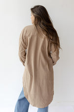 mode, long corduroy jacket