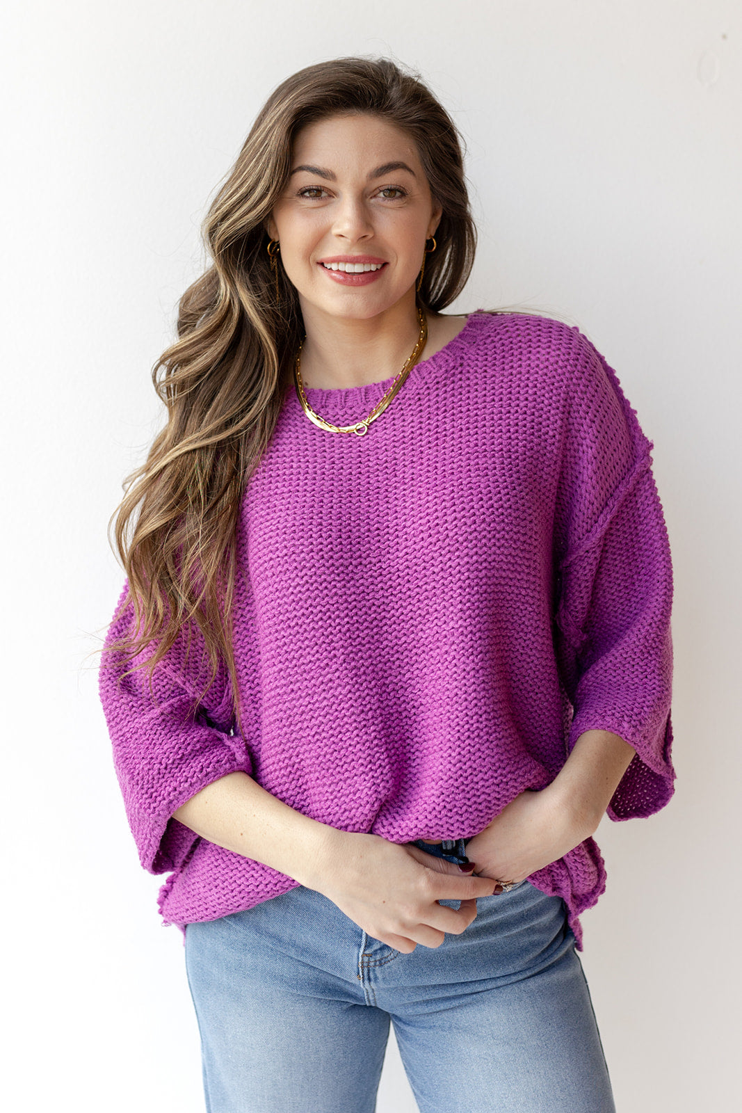 mode, delaney dolman sleeve boxy sweater