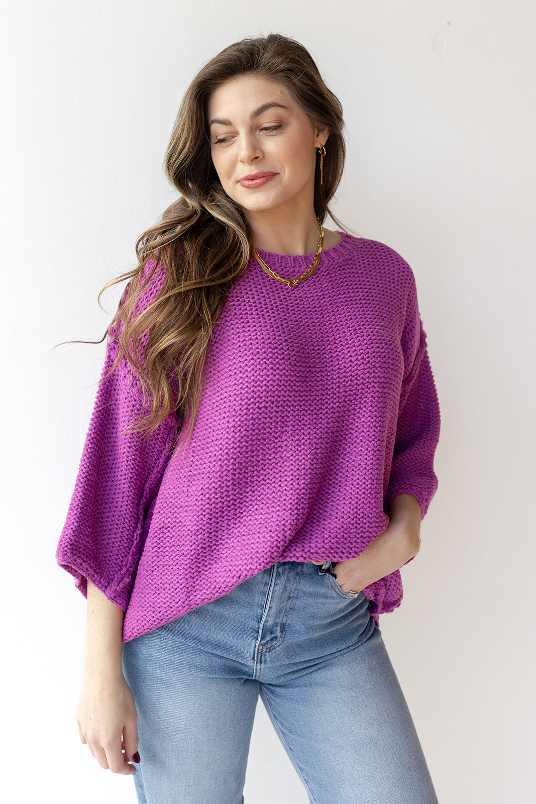 mode, delaney dolman sleeve boxy sweater