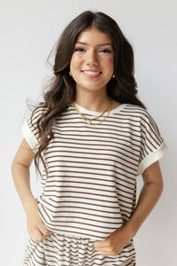 mode, emery stripe knit top